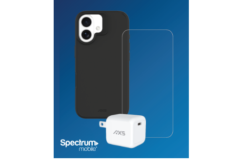 3-in-1 iPhone 16 Accessory Bundle available at Spectrum Mobile.